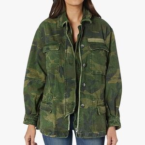 Free People Seize The Day Oversized Camo Jacket S